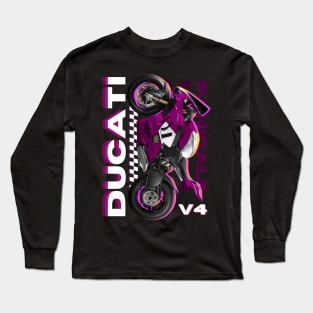 Pink Ducati Panigale Long Sleeve T-Shirt